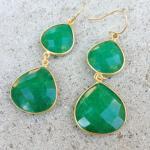 Green Sapphire Earrings, Luxury Gemstone Earrings,..
