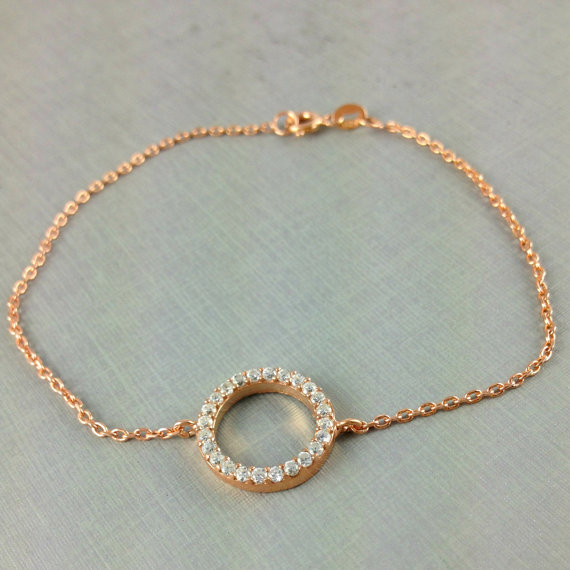Enernity Bracelet, Infinity Bracelet, Rose Gold Over Sterling Silver, Cubic Zirconia Crystals, Gift For Wife, Gift For Girlfriend, Christmas